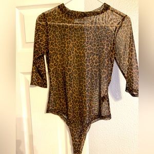 Animal print sheer top